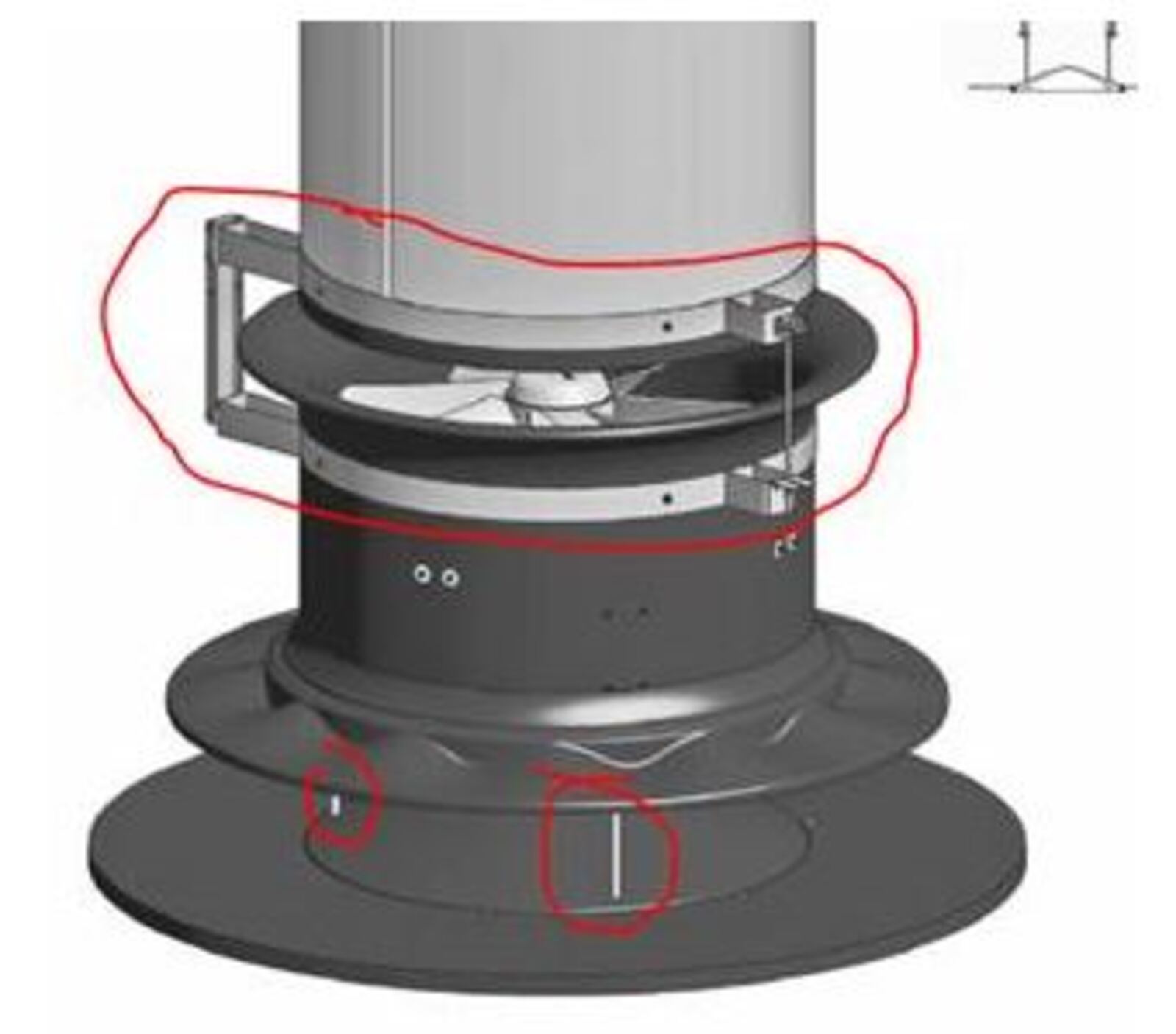 Moun. kit f. air distributor Fumus2 D650 swivelling